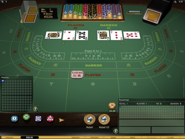 play Baccarat at Red Flush Casino