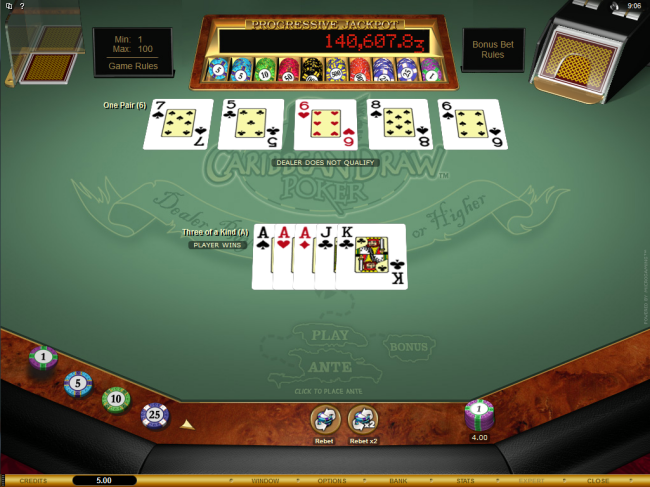play Caribbean Draw Poker at Red Flush Casino
